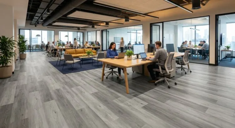 Sol d'un local professionnel : moquette, LVT ou béton ciré, comment choisir selon le trafic ?
